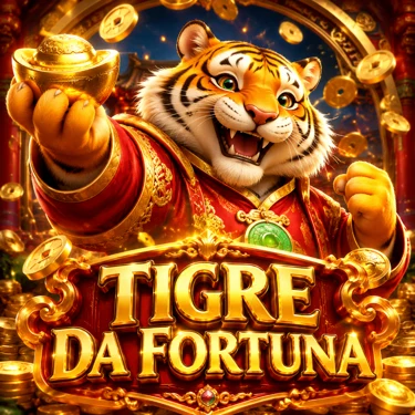 Capa do jogo Fortune Tiger com tigre dourado em fundo vermelho